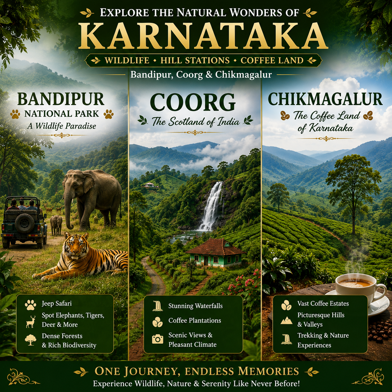 Kukke Subramanya, Ganagapuram, Mangaluru, Dharmasthala, Bandipur, Coorg & Chikmagalur - Image 2