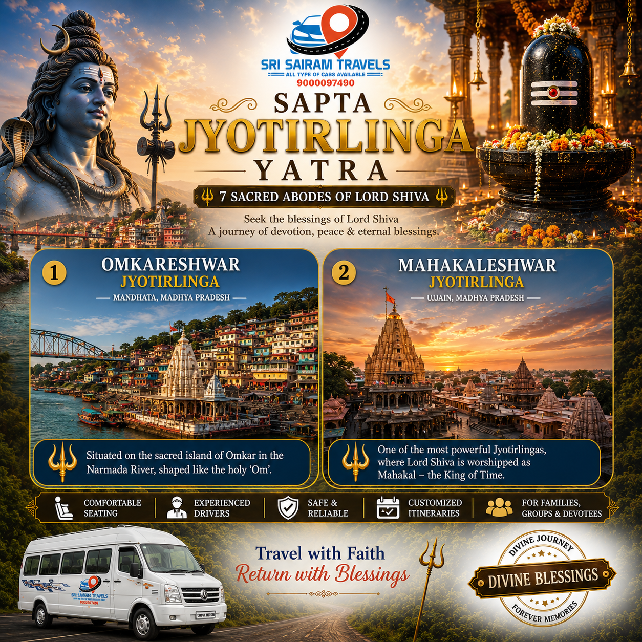 ποΈ Divine Sapta Jyotirlinga Pilgrimage Yatra From Hyderabad to Maharashtra, Gujarat & Madhya Pradesh ποΈ - Image 4