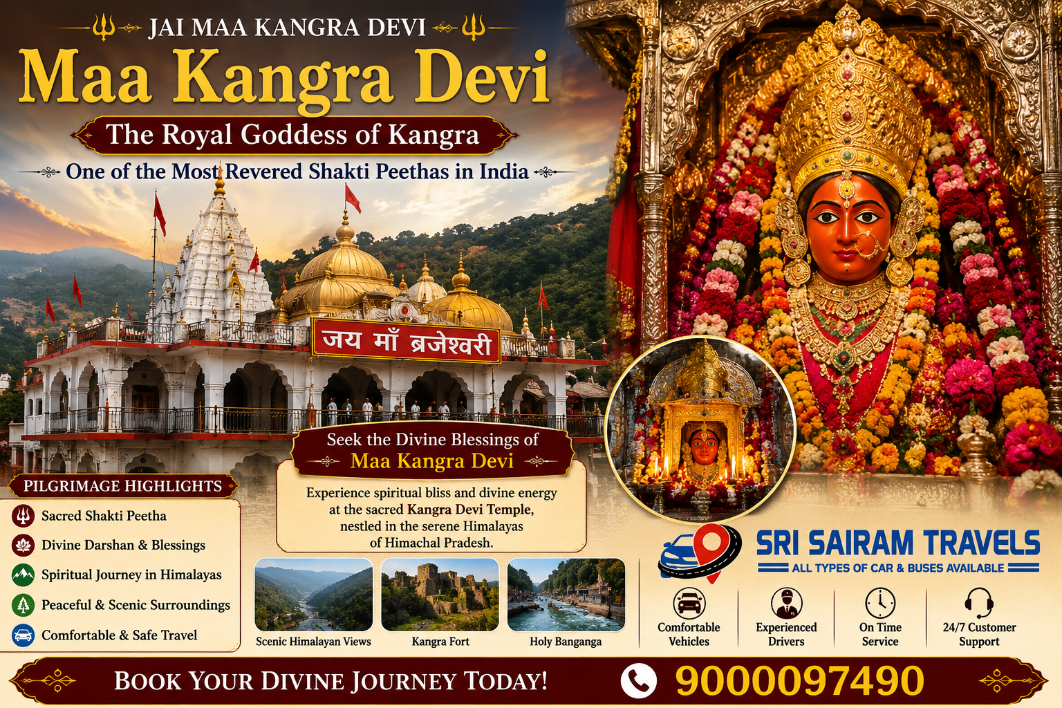 🔱🔥🔱 Hyderabad to Himachal Pradesh Divine Flames of Jwalamukhi & Kangra Devi Pilgrimage 🔱🔥🔱 - Image 3